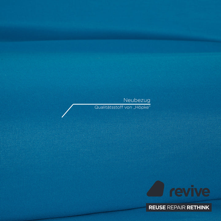 ligne roset Multy Stoff Dreisitzer Blau Sofa Couch manuelle Funktion Schlaffunktion Neubezug