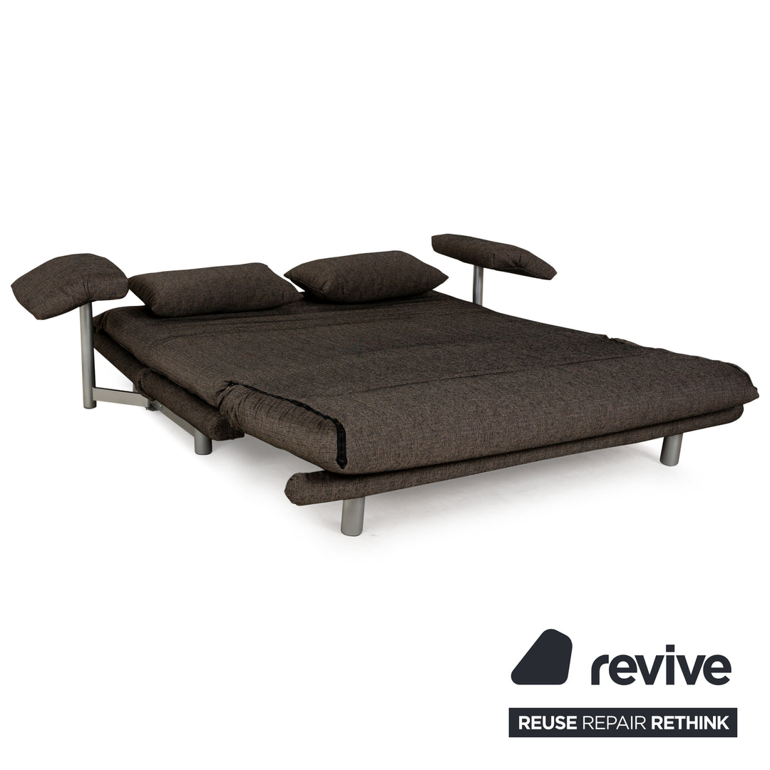 Ligne Roset Multy Stoff Dreisitzer Braun Grau Schlaffunktion