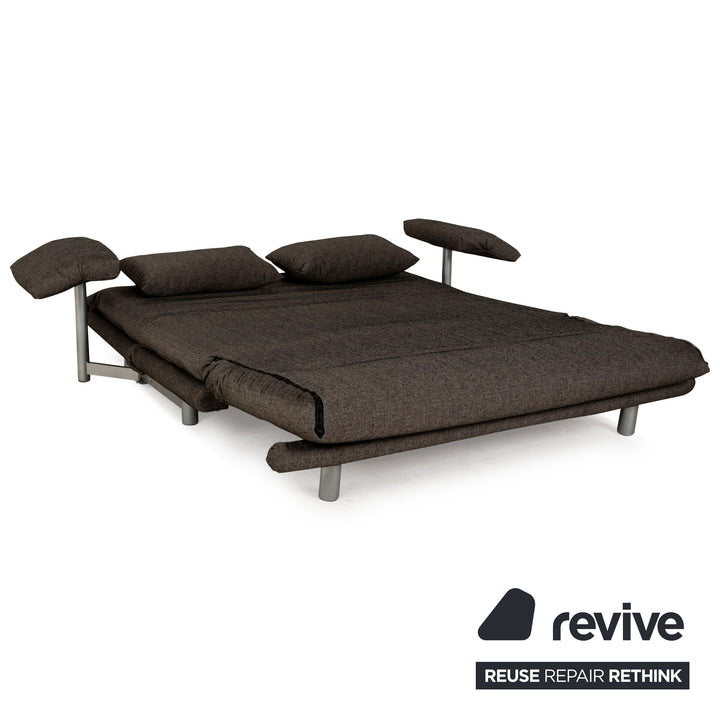 Ligne Roset Multy Stoff Dreisitzer Braun Grau Schlaffunktion