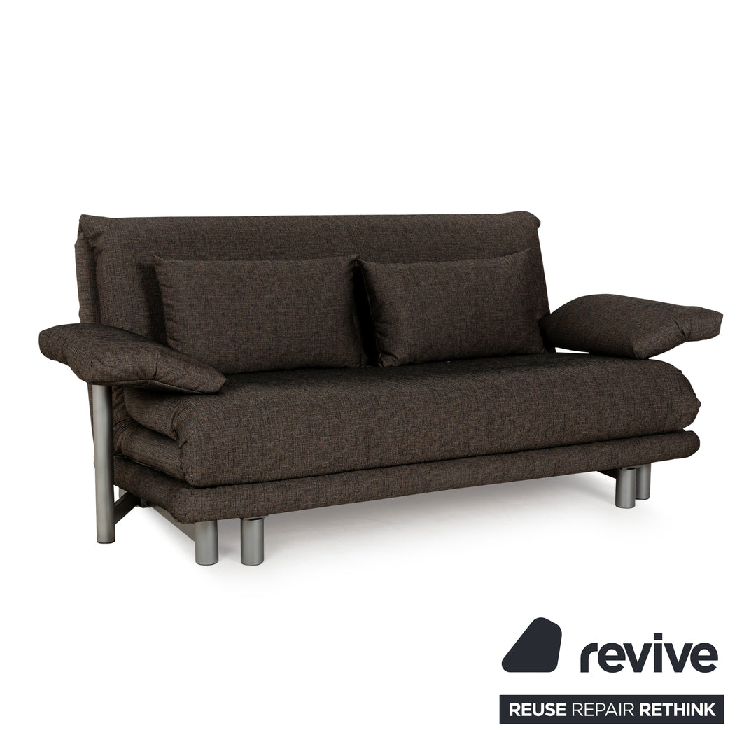 Ligne Roset Multy Stoff Dreisitzer Braun Grau Schlaffunktion