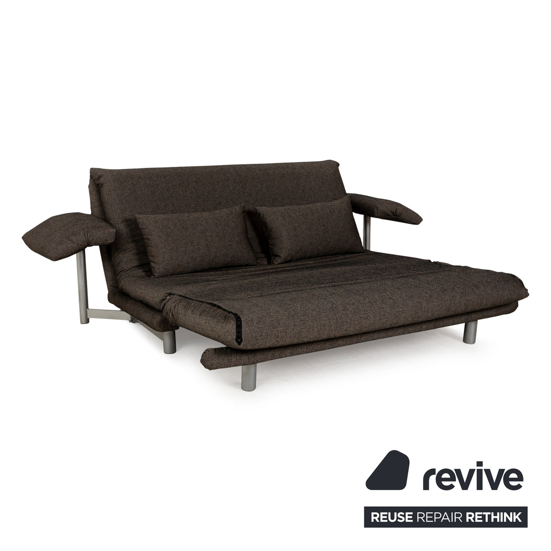 Ligne Roset Multy Stoff Dreisitzer Braun Grau Schlaffunktion