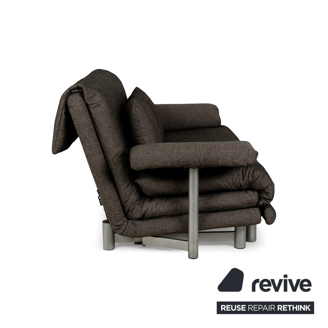 Ligne Roset Multy Stoff Dreisitzer Braun Grau Schlaffunktion
