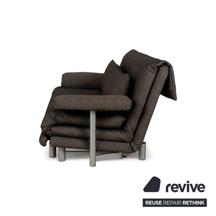 Ligne Roset Multy Stoff Dreisitzer Braun Grau Schlaffunktion