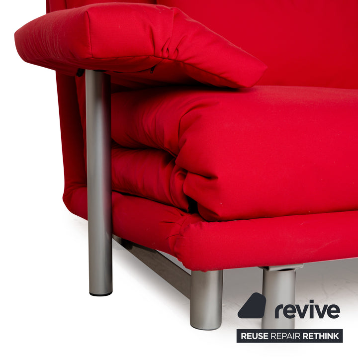 Ligne Roset Multy Stoff Dreisitzer Rot Schlaffunktion Neubezug