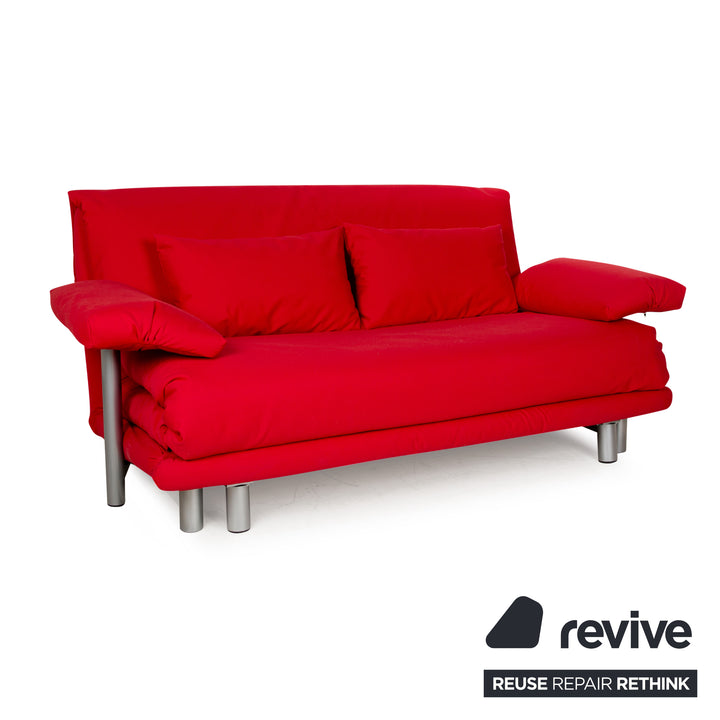 Ligne Roset Multy Stoff Dreisitzer Rot Schlaffunktion Neubezug
