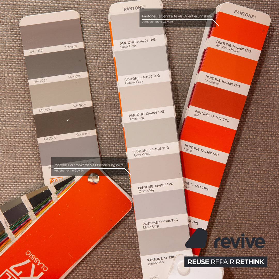 ligne roset Canapé-lit Multy en tissu trois places gris orange cadre de canapé noir housse neuve