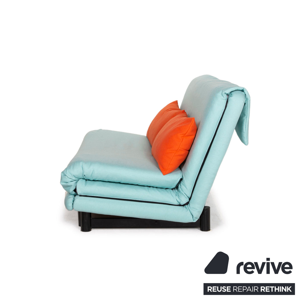 ligne roset Canapé en tissu Multy bleu fonction couchage 3 places housse neuve
