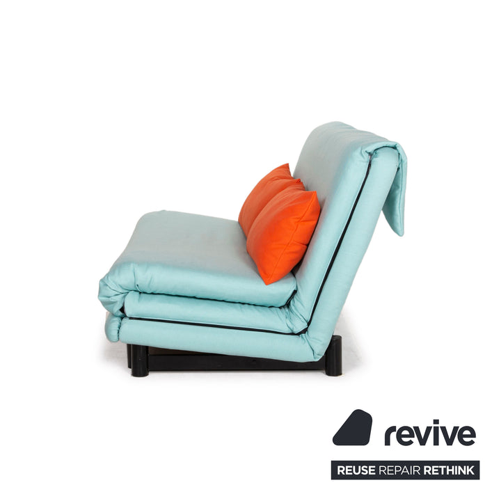 ligne roset Canapé en tissu Multy bleu fonction couchage 3 places housse neuve
