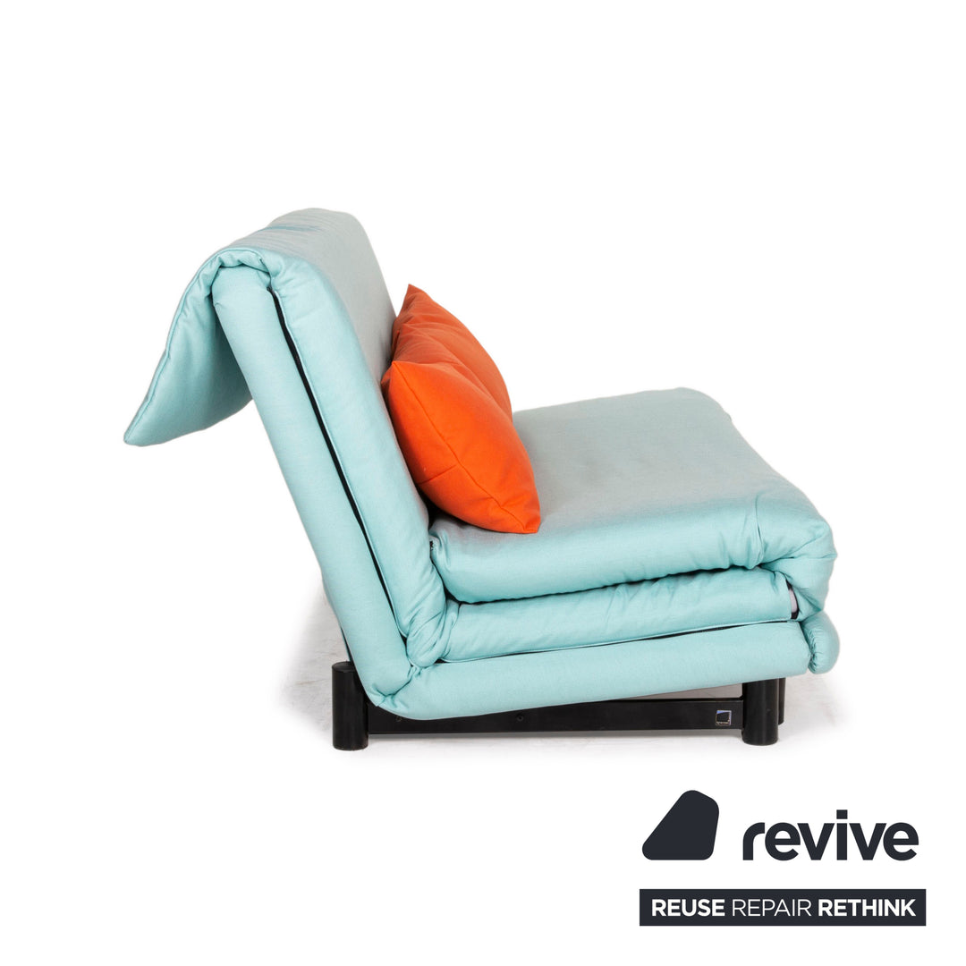 ligne roset Canapé en tissu Multy bleu fonction couchage 3 places housse neuve