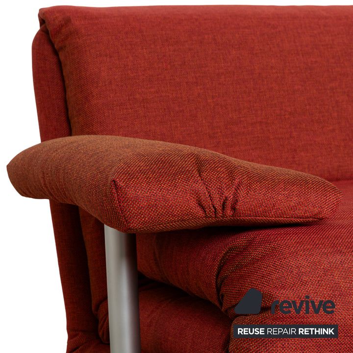 Ligne Roset Multy Stoff Dreisitzer Rot Braun Schlaffunktion Neubezug