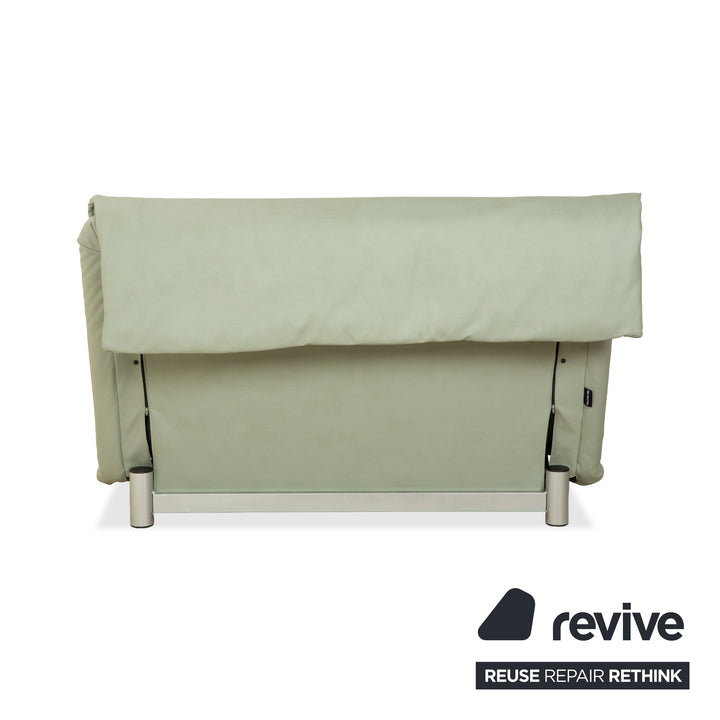 Canapé-lit deux places Ligne Roset Multy en similicuir vert mousse (GAVIN 110), revêtement en tissu, fonction manuelle, réfection