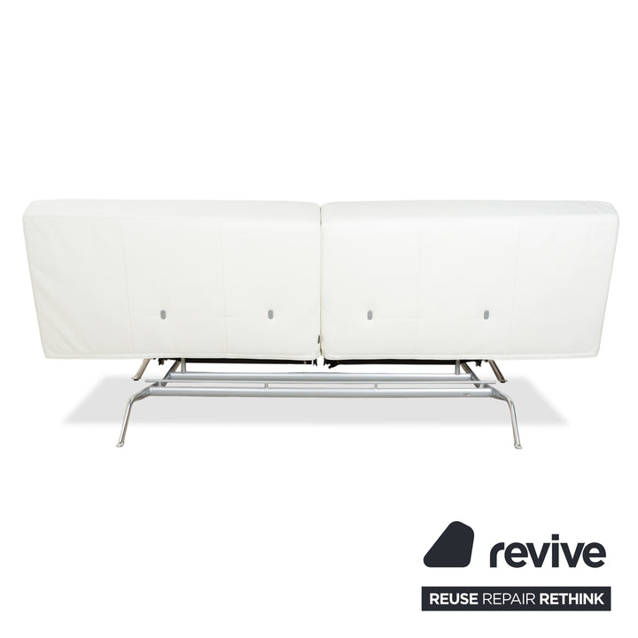 Ligne Roset Smala Leder Zweisitzer Weiß Creme manuelle Funktion Sofa Couch