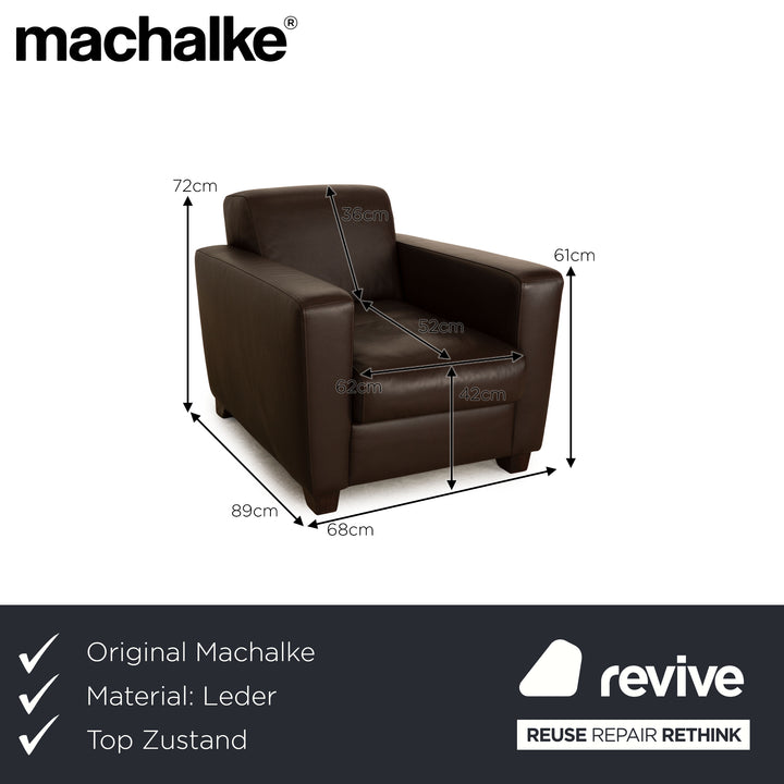 Fauteuil en cuir Machalke marron marron foncé