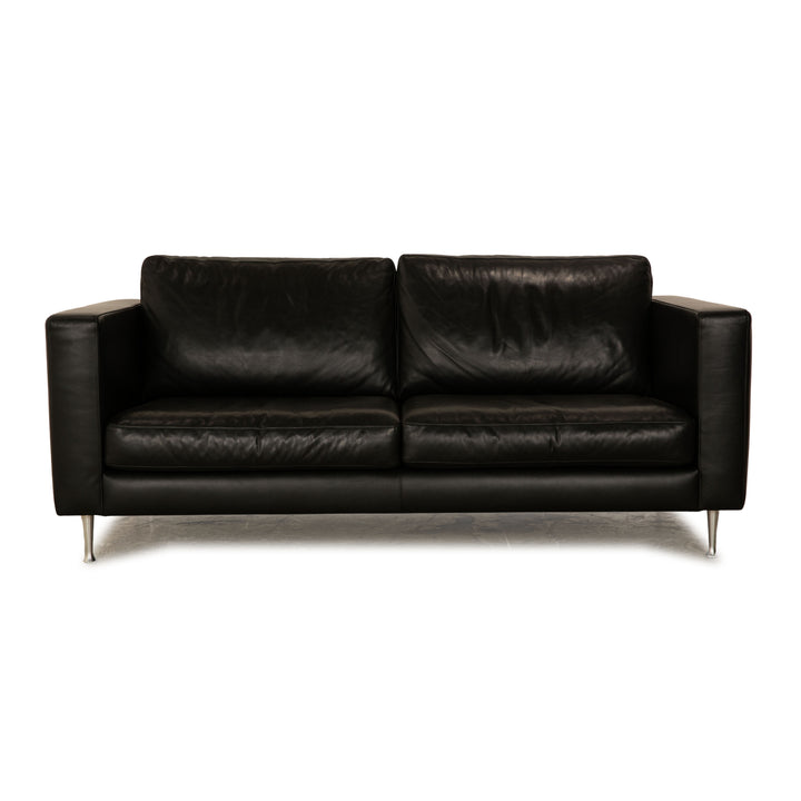 Machalke Manolito Leder Zweisitzer Schwarz Sofa Couch
