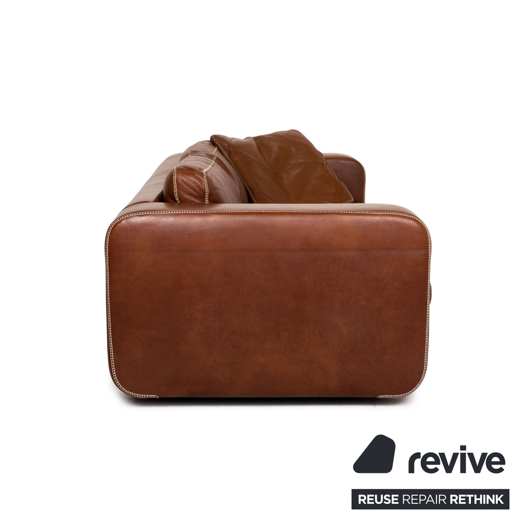 Machalke Valentino Leder Sofa Braun Dreisitzer Couch