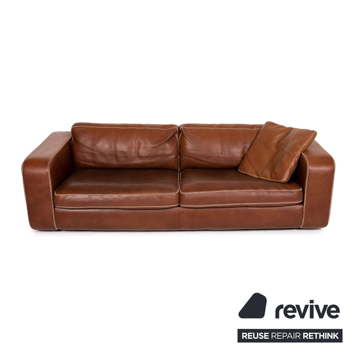 Machalke Valentino Leder Sofa Braun Dreisitzer Couch