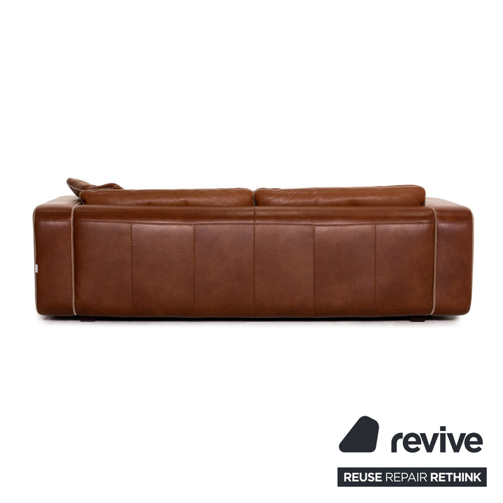 Machalke Valentino Leder Sofa Braun Dreisitzer Couch