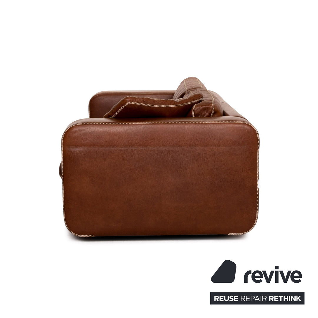 Machalke Valentino Leder Sofa Braun Dreisitzer Couch