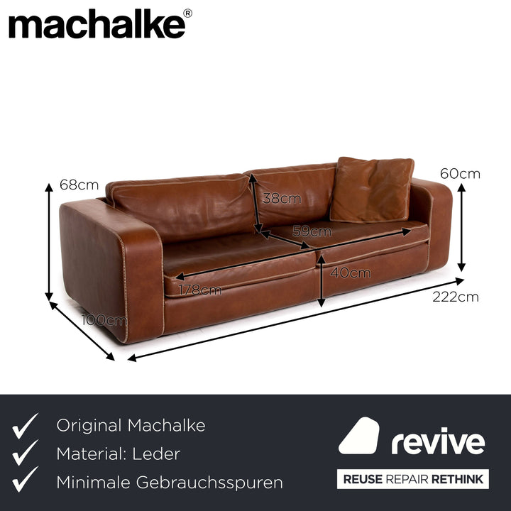 Machalke Valentino Leder Sofa Braun Dreisitzer Couch