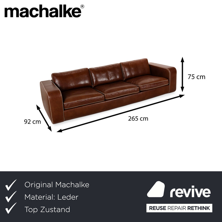 Machalke Valentino Leder Viersitzer Braun Sofa Couch