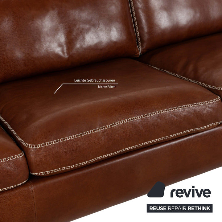 Machalke Valentino Leder Viersitzer Braun Sofa Couch