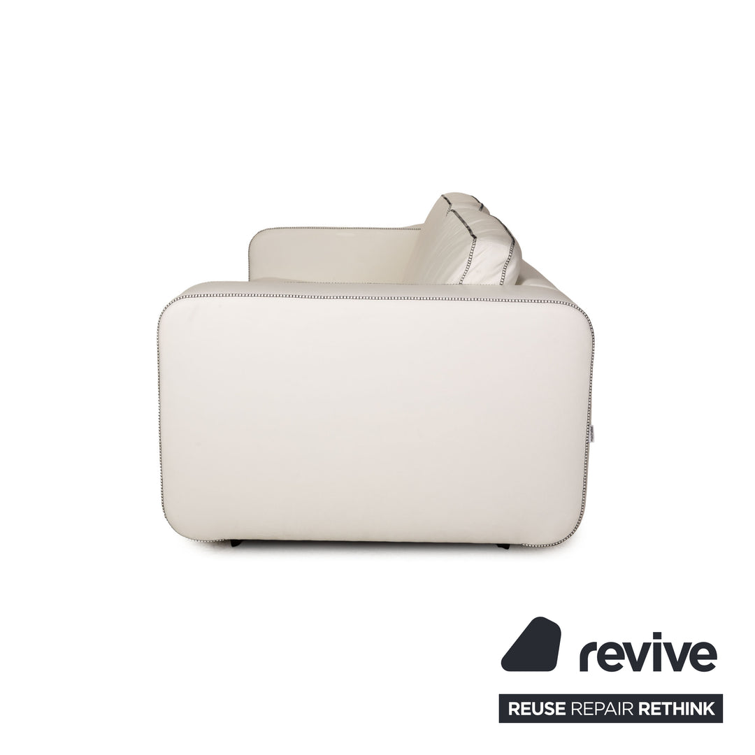 Machalke Valentino Leather Two Seater Cream Sofa Couch
