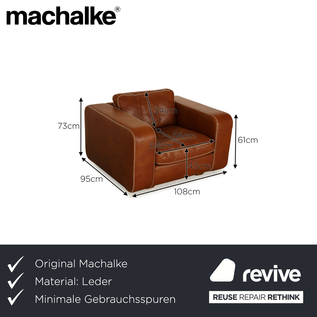 Machalke Valentino fauteuil en cuir marron