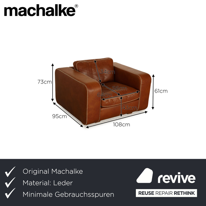 Machalke Valentino fauteuil en cuir marron