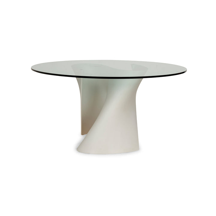 MDF Italia S-Tavle Glass Dining Table White Cream