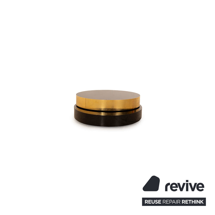 Minotti Benson wooden coffee table manual function black gold
