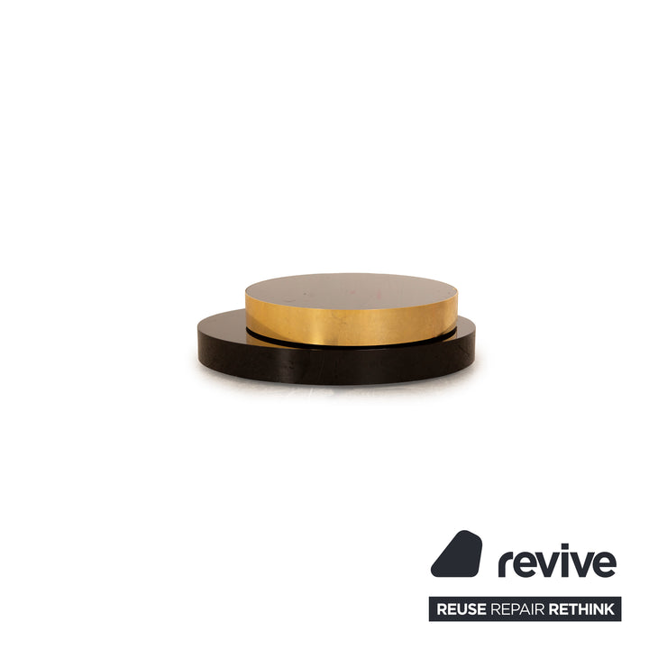 Minotti Benson wooden coffee table manual function black gold
