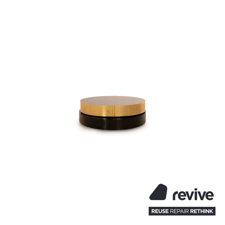 Minotti Benson wooden coffee table manual function black gold