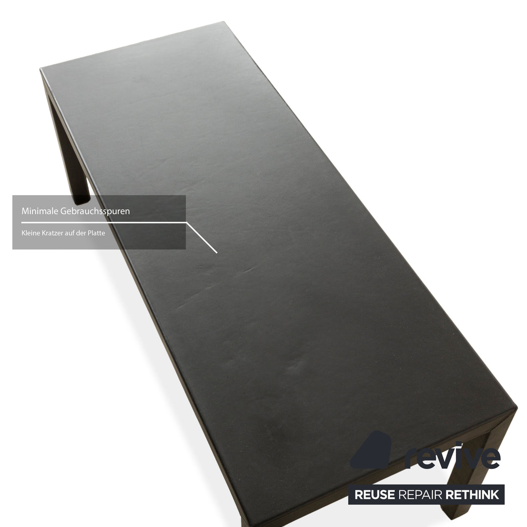 Minotti Florence Leather Coffee Table Black