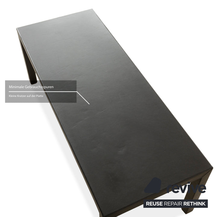 Minotti Florence Leather Coffee Table Black