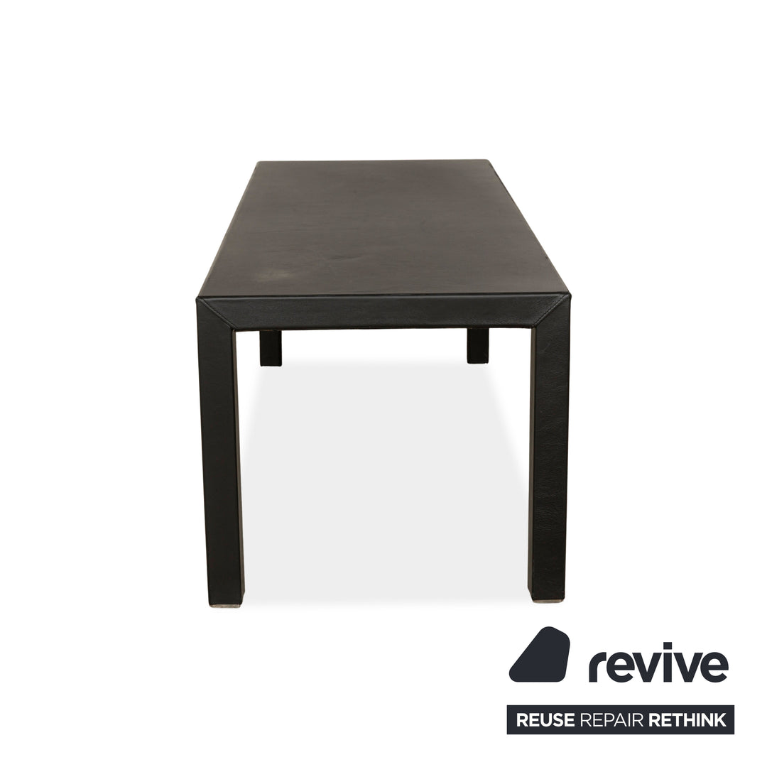 Minotti Florence Leather Coffee Table Black