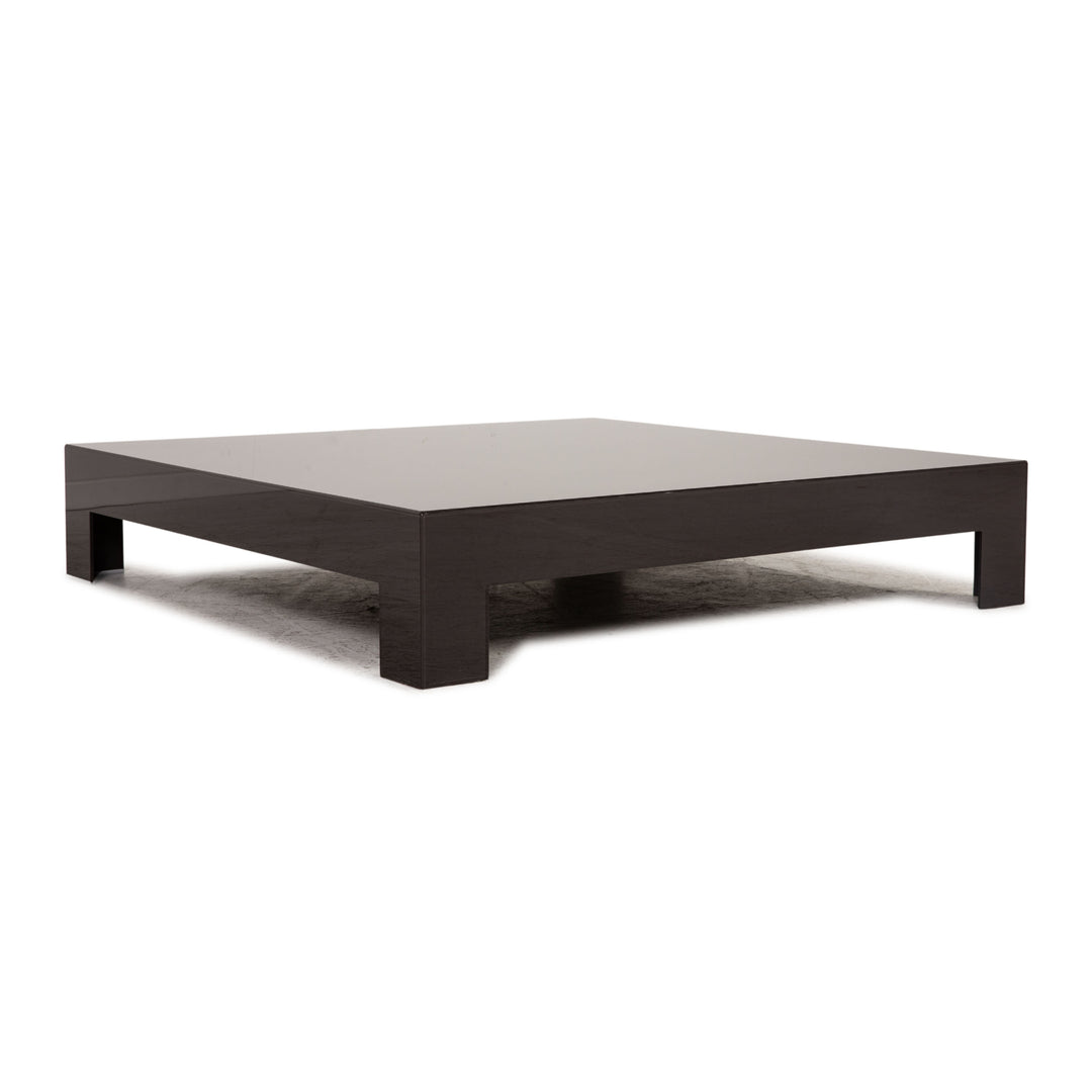 Minotti glass coffee table dark brown