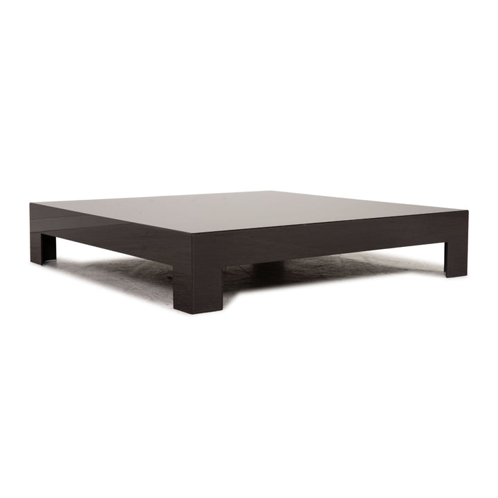 Minotti glass coffee table dark brown
