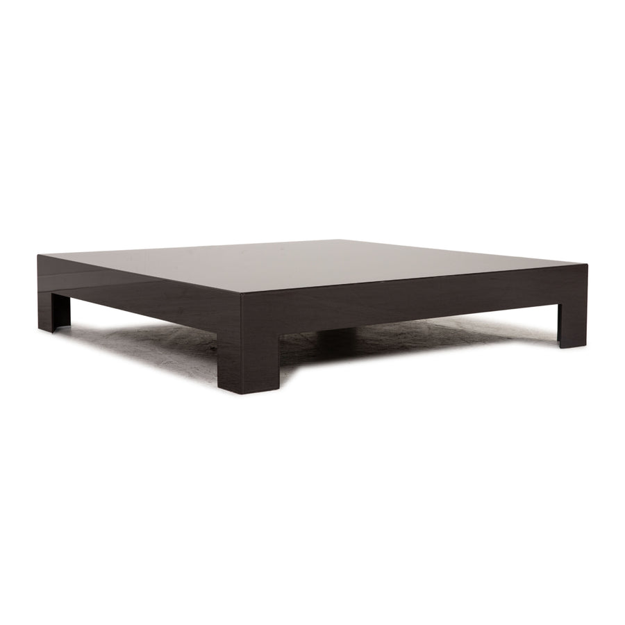 Minotti glass coffee table dark brown