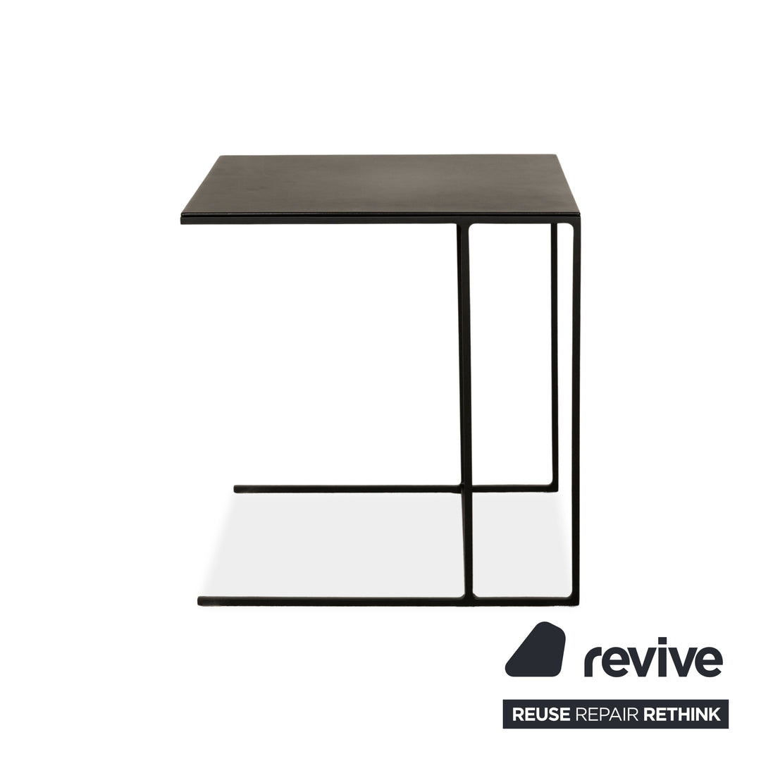 Minotti Hamilton Leather Coffee Table Black