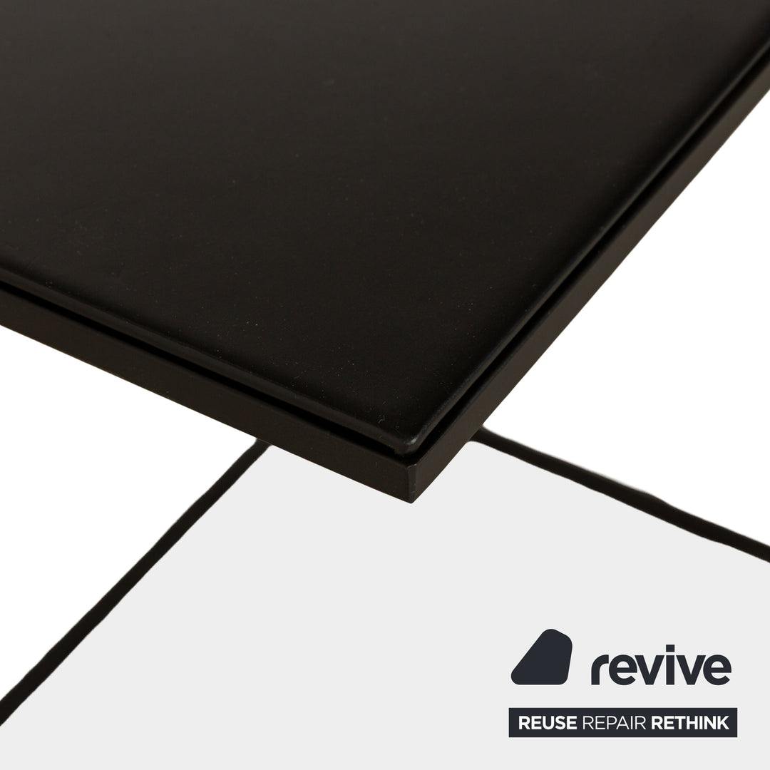 Minotti Hamilton Leather Coffee Table Black