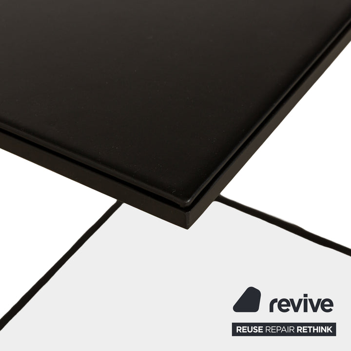 Minotti Hamilton Leather Coffee Table Black