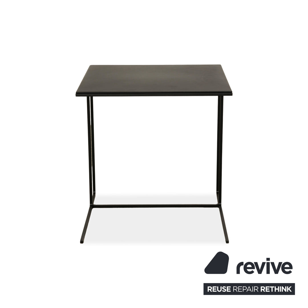 Minotti Hamilton Leather Coffee Table Black