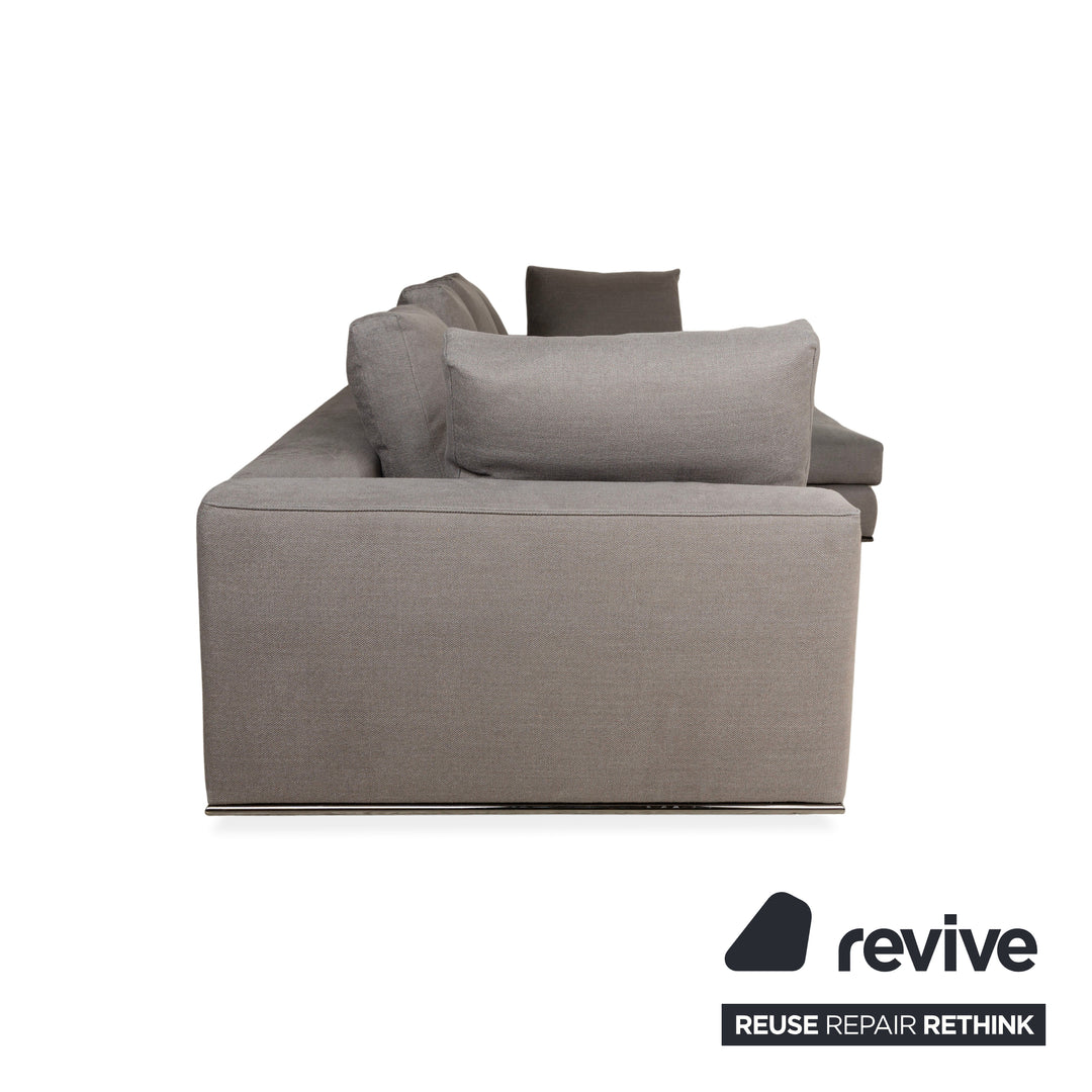 Minotti Hamilton Fabric Corner Sofa Grey Sofa Couch