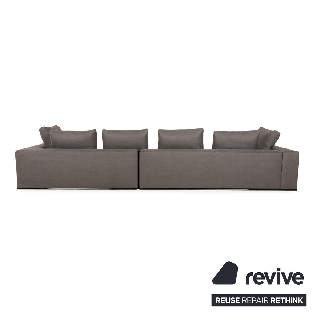 Minotti Hamilton Fabric Corner Sofa Grey Sofa Couch
