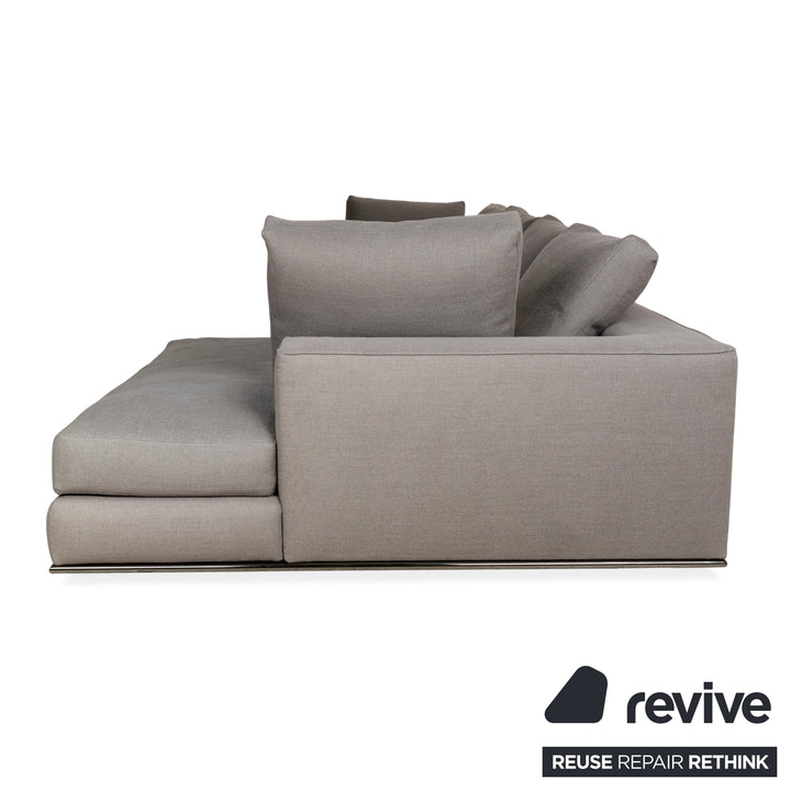 Minotti Hamilton Fabric Corner Sofa Grey Sofa Couch