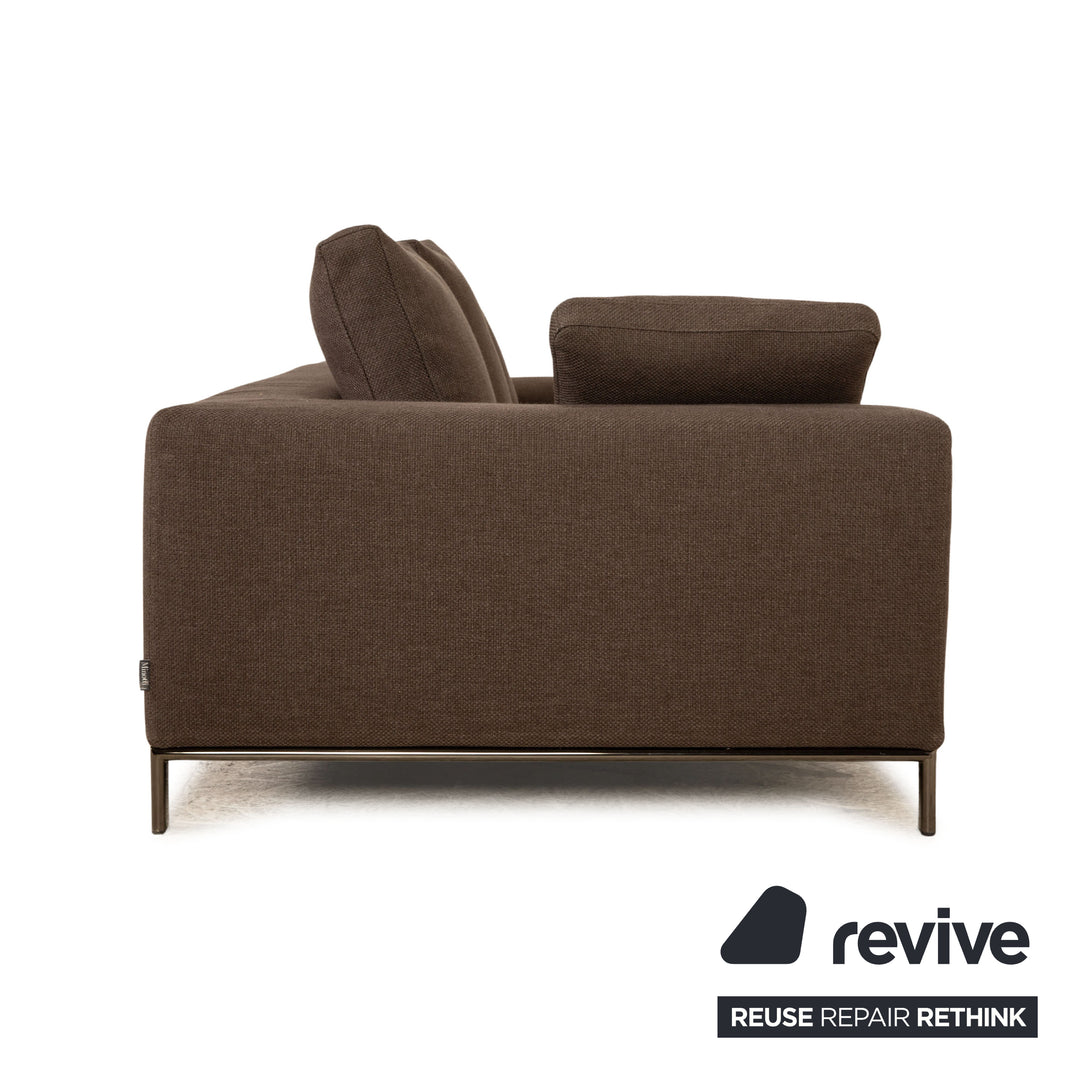 Minotti Hamilton Fabric Four Seater Gray Sofa Couch