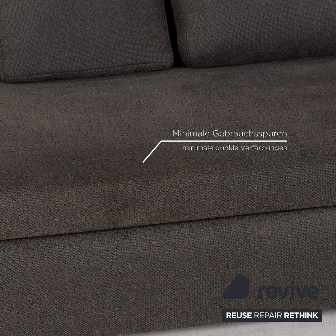 Minotti Moore Fabric Two-Seater Grey Sofa Couch