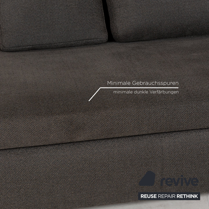 Minotti Moore Fabric Two-Seater Grey Sofa Couch