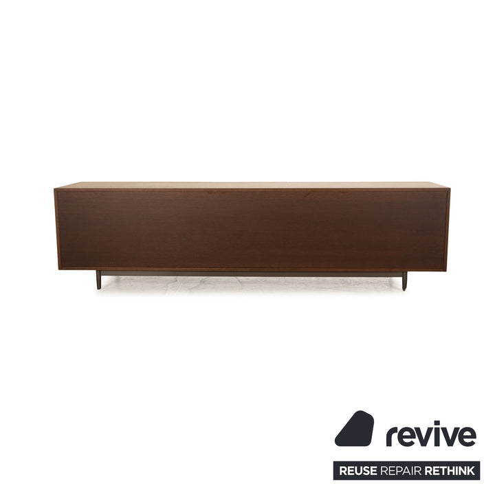 Minotti Morrison Wood Glass Sideboard Brown Chest of Drawers