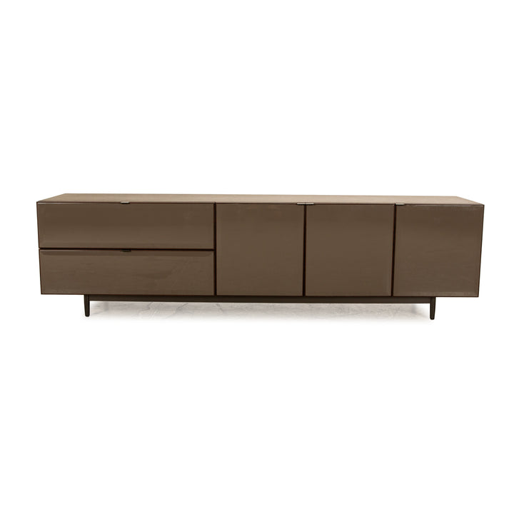 Minotti Morrison Wood Glass Sideboard Brown Chest of Drawers